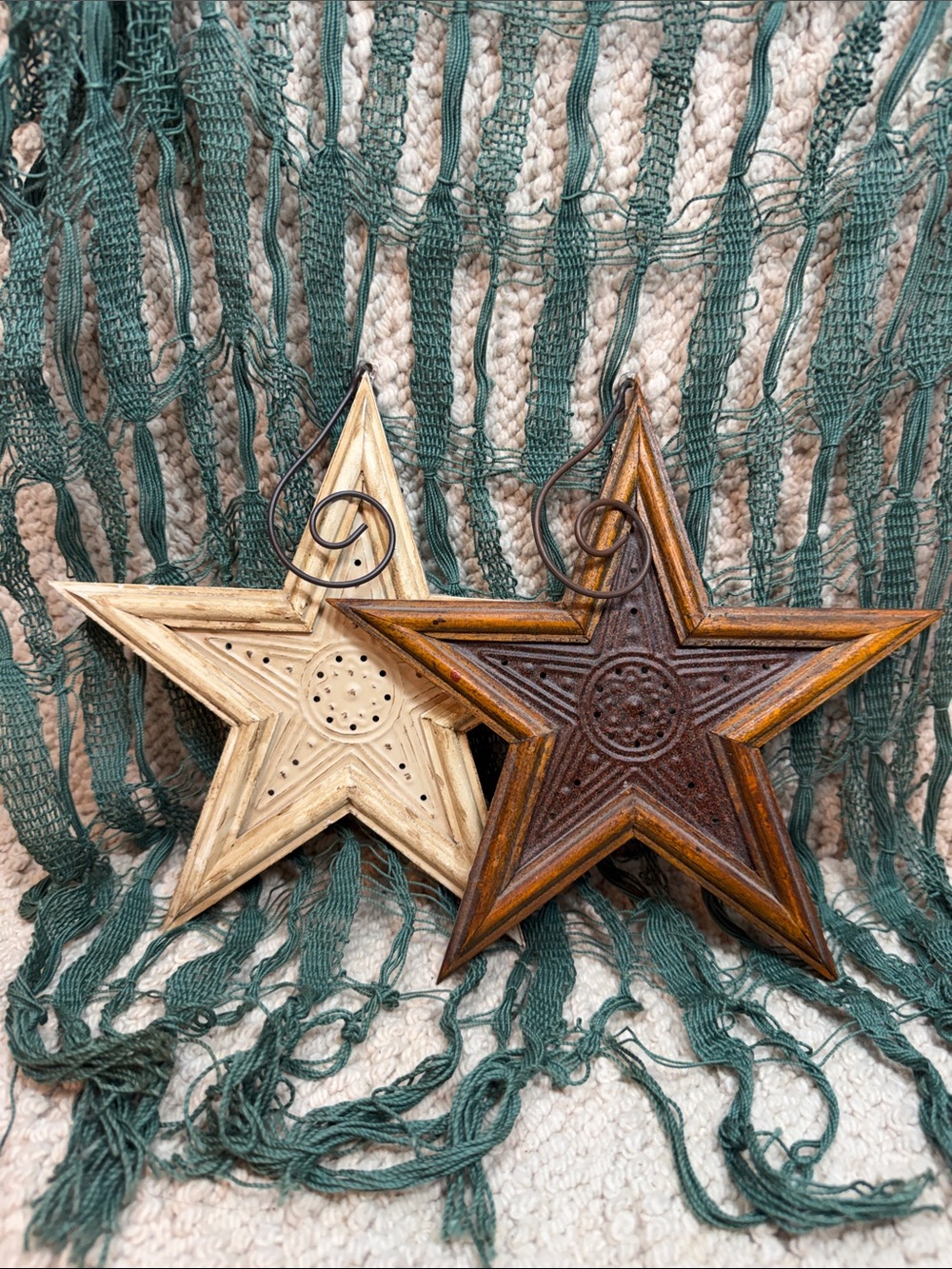 Nike Star Holiday Ornaments - Cream and Brown